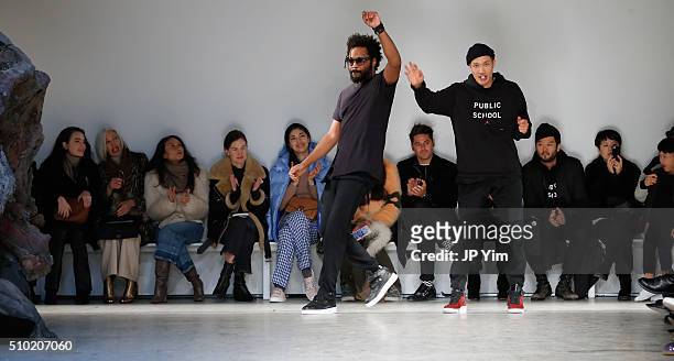 Designers Maxwell Osborne and Dao-Yi Chow attend Public School Fall 2016 during New York Fashion Week on February 14, 2016 in New York City.