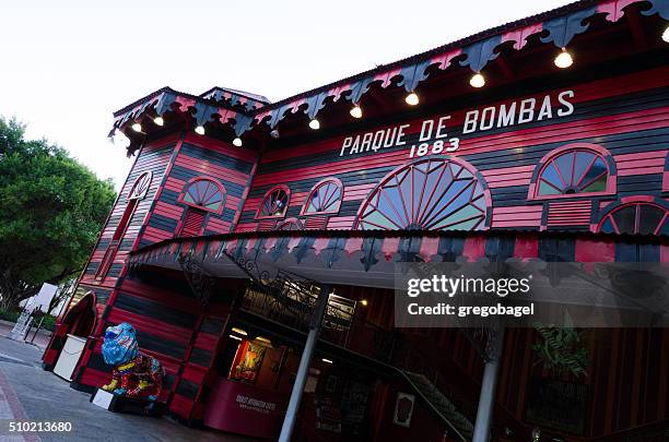 bombas park in ponce, puerto rico at night - ponce stock pictures, royalty-free photos & images