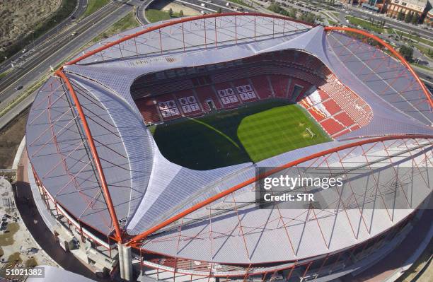 Aerial view taken in November 2003 of the Estadio da Luz in Lisbon, the stadium of the Benfica football club. The 65.000- seats stadium, the largest...