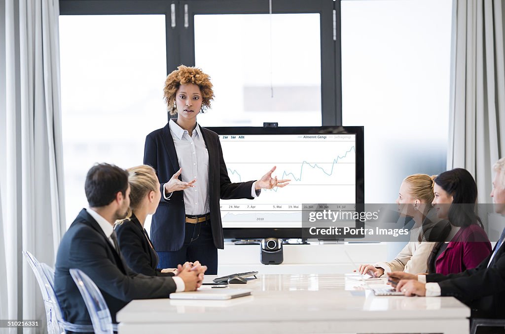 Businesswoman with presentation