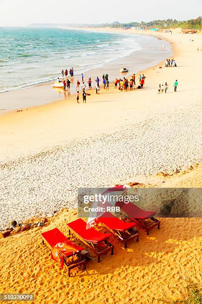 sinquerim beach, goa - sinquerim beach stock pictures, royalty-free photos & images