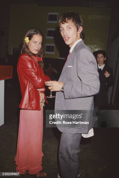 Model, actor, and photographer, Dan Macmillan, and English jewellery designer, Jade Jagger, at Jade's party being held at Lot 61, New York City, USA,...