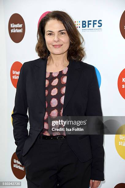 Barbara Auer attends the FairPlay Party on February 14, 2016 in Berlin, Germany.