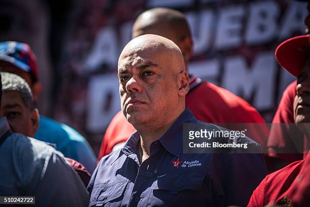 Jorge Rodriguez, a socialist politician and current mayor of the Libertador municipality in Caracas, attends a pro-government rally in Caracas,...