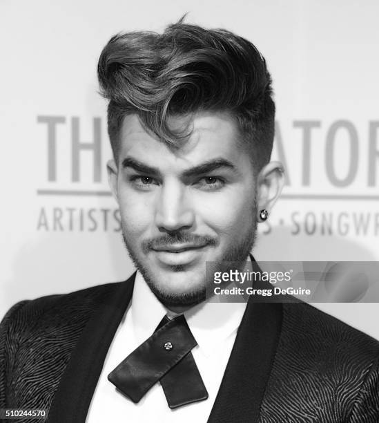 Singer Adam Lambert arrives at The Creators Party Presented by Spotify, Cicada, Los Angeles at Cicada on February 13, 2016 in Los Angeles, California.