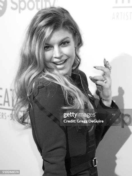 Singer Fergie arrives at The Creators Party Presented by Spotify, Cicada, Los Angeles at Cicada on February 13, 2016 in Los Angeles, California.