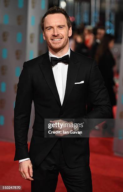 Michael Fassbender attends the EE British Academy Film Awards at the Royal Opera House on February 14, 2016 in London, England.