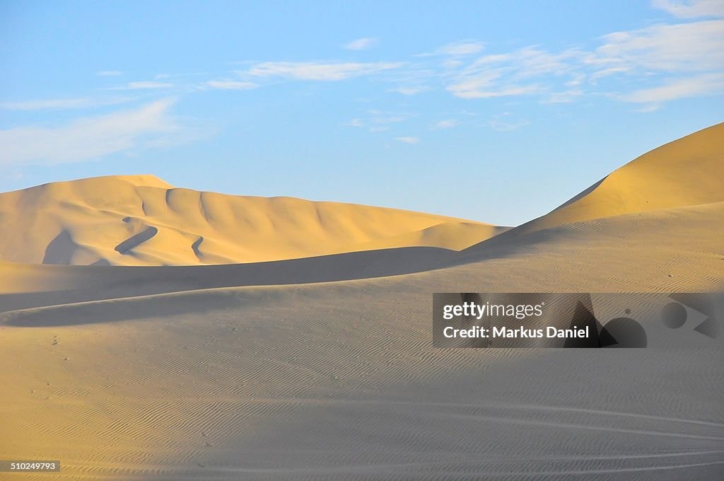 Sand dunes in the desert near Huacachina