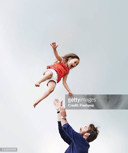portrait of father and daughter - father bonding stock pictures, royalty-free photos & images