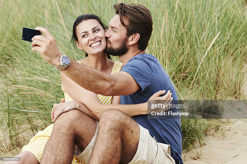 Portrait of man and woman relaxing together