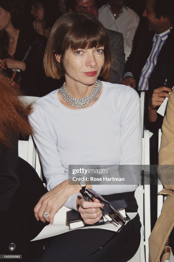 English editor-in-chief of American Vogue, Anna Wintour, at a show
