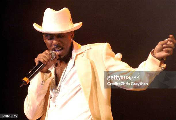 Ralph Tresvant of New Edition performs at the 10th Anniversary Essence Music Festival at the Superdome on July 4, 2004 in New Orleans, Louisiana.