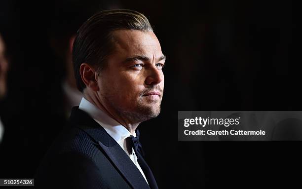 Leonardo DiCaprio attends the EE British Academy Film Awards at the Royal Opera House on February 14, 2016 in London, England.