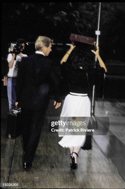 LINDY AND MICHAEL CHAMBERLAIN OUTSIDE THE COURT IN SYDNEY. .