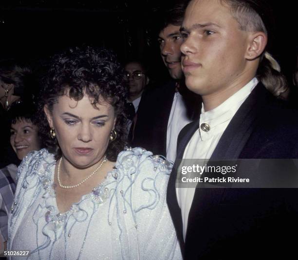 LINDY CHAMBERLAIN AND HER ELDEST SON AIDAN LEIGH AT THE 1993 PEOPLE'S CHOICE AWARDS IN SYDNEY. .