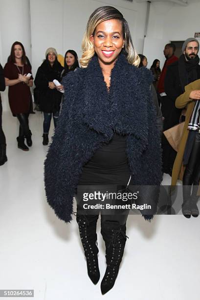 Hairstylist Lavette Slater poses during SheaMoisture at Laquan Smith F/W 2016 NYFW at Jack Studios on February 14, 2016 in New York City.