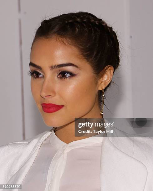 Olivia Culpo attends the Rachel Zoe Fall 2016 New York Fashion Week presentation at The Space, Skylight at Clarkson Sq on February 14, 2016 in New...