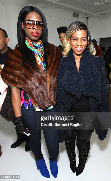 Hairstylist Lavette Slater and guest attend SheaMoisture at Laquan Smith F/W 2016 NYFW at Jack Studios on February 14, 2016 in New York City.