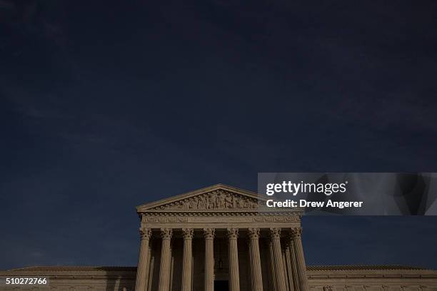 The U.S. Supreme Court is seen in the late afternoon on February 14, 2016 in Washington, DC. Supreme Court Justice Antonin Scalia was at a Texas...