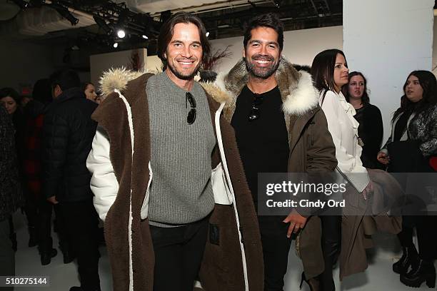 Dr. Jake Deutsch poses with Designer, Brian Atwood, at the Rachel Zoe A/W16 Presentation with hair by TRESemme during New York Fashion Week: The...