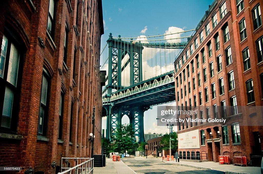 Manhattan Bridge view from Brooklyn