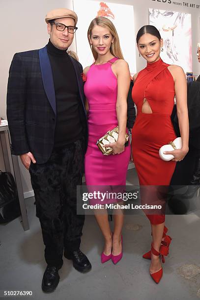 Cameron Silver, Miss USA Olivia Jordan, and Miss Universe Pia Wurtzbach attend the Gemfields Event at Fall 2016 New York Fashion Week at Skylight...
