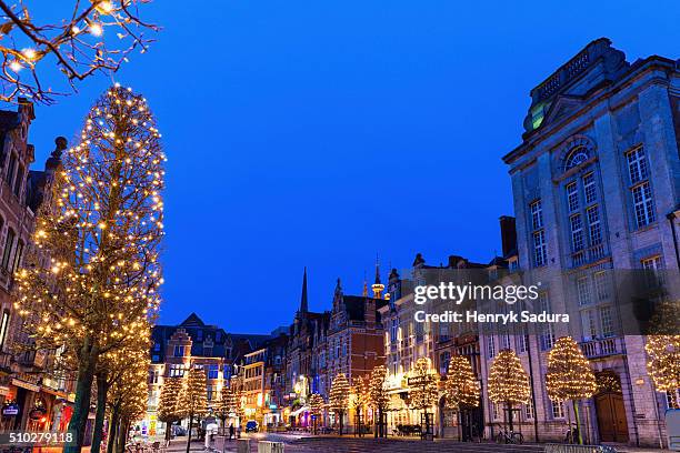 oude markt in leuven - lovaina fotografías e imágenes de stock