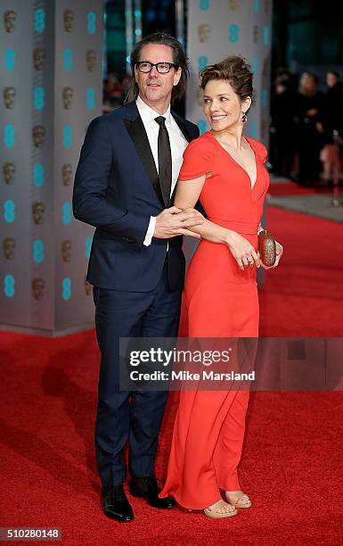 Mili Avital and Charles Randolph attend the EE British Academy Film Awards at The Royal Opera House on February 14, 2016 in London, England.
