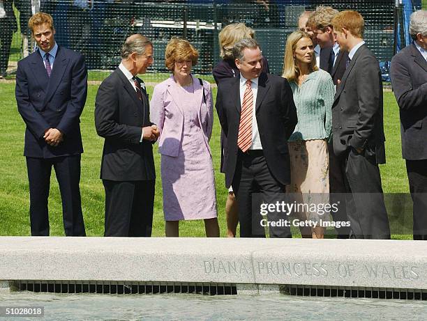 Prince William, HRH Prince Charles, Lady Sarah McCorquodale, the RT Hon Jack McConnell first minister of Scotland, Countess Spencer, Earl Spencer and...