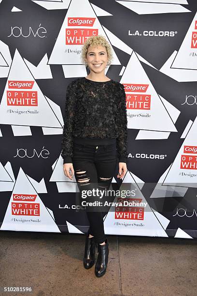 Attends the Colgate Optic White Beauty Bar Ð Day 2 at Hudson Loft on February 14, 2016 in Los Angeles, California.