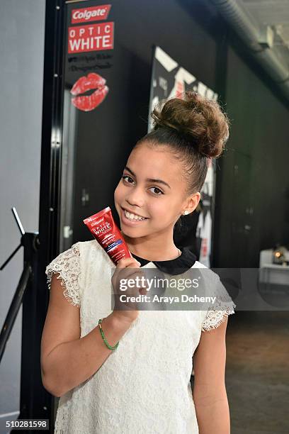 Asia Monet Ray attends the Colgate Optic White Beauty Bar Ð Day 2 at Hudson Loft on February 14, 2016 in Los Angeles, California.