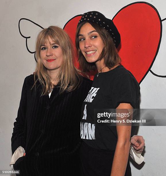 Tennessee Thomas and Alexa Chung attend The Deep End Club Collection Launch at The Deep End Club on February 14, 2016 in New York City.