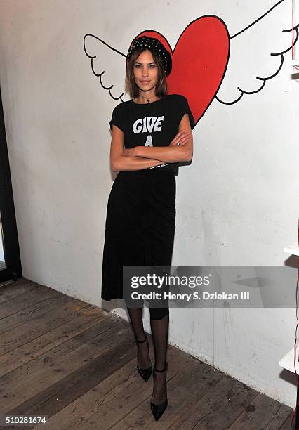 Alexa Chung attends The Deep End Club Collection Launch at The Deep End Club on February 14, 2016 in New York City.