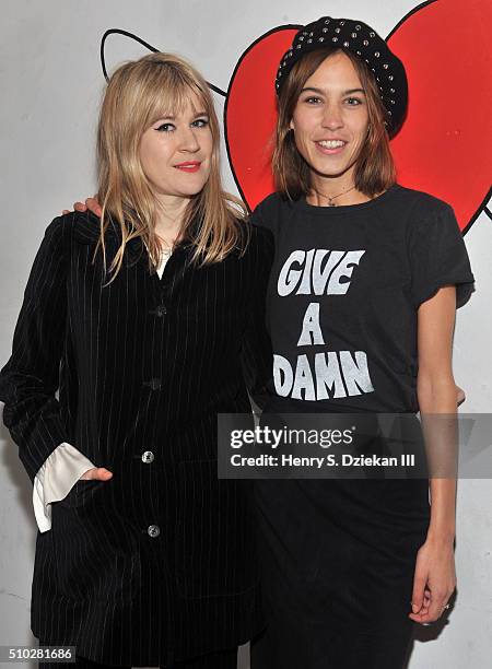 Tennessee Thomas and Alexa Chung attend The Deep End Club Collection Launch at The Deep End Club on February 14, 2016 in New York City.