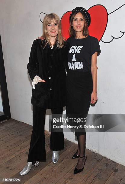 Tennessee Thomas and Alexa Chung attend The Deep End Club Collection Launch at The Deep End Club on February 14, 2016 in New York City.