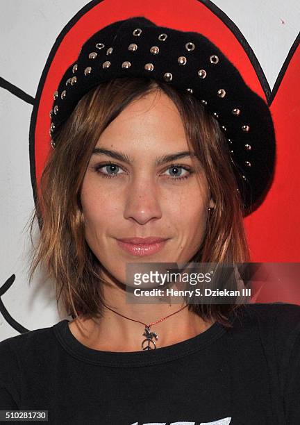 Alexa Chung attends The Deep End Club Collection Launch at The Deep End Club on February 14, 2016 in New York City.