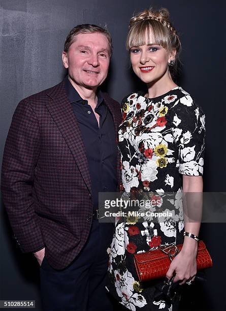 Gary Flom and Svitlana Flom attend the Prabal Gurung Fall 2016 fashion show during New York Fashion Week: The Shows at The Arc, Skylight at Moynihan...