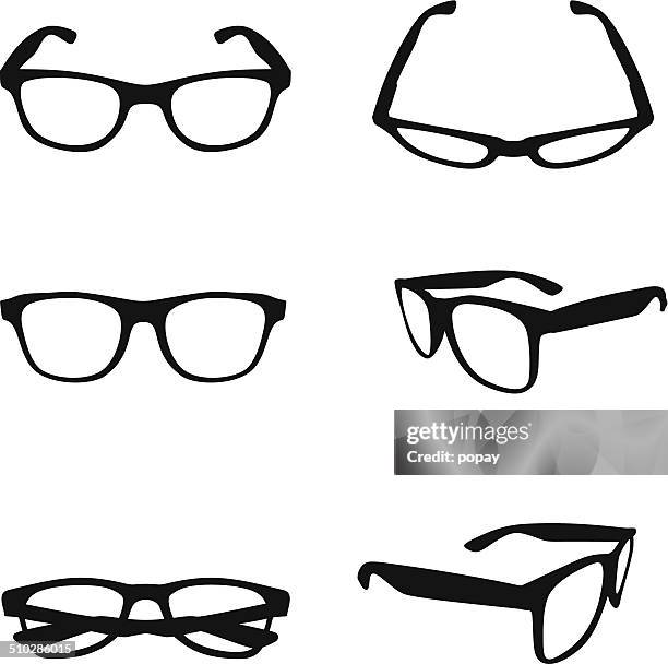 ilustraciones, imágenes clip art, dibujos animados e iconos de stock de gafas silueta - lentes