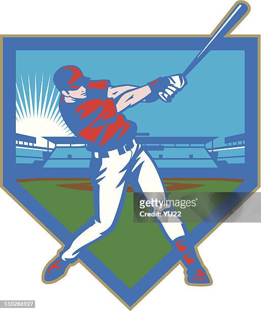 baseball stadium batter - home run stock illustrations