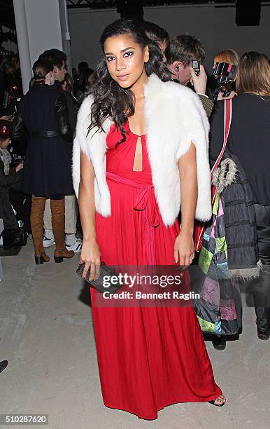 Hannah Bronfman attends Jenny Packham Fall 2016 New York Fashion Week at The Gallery, Skylight at Clarkson Sq on February 14, 2016 in New York City.