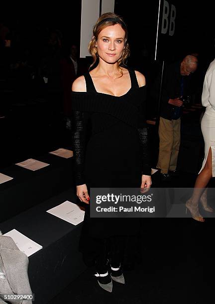 Actress Diane Kruger attends the Prabal Gurung Fall 2016 fashion show during New York Fashion Week: The Shows at The Arc, Skylight at Moynihan...