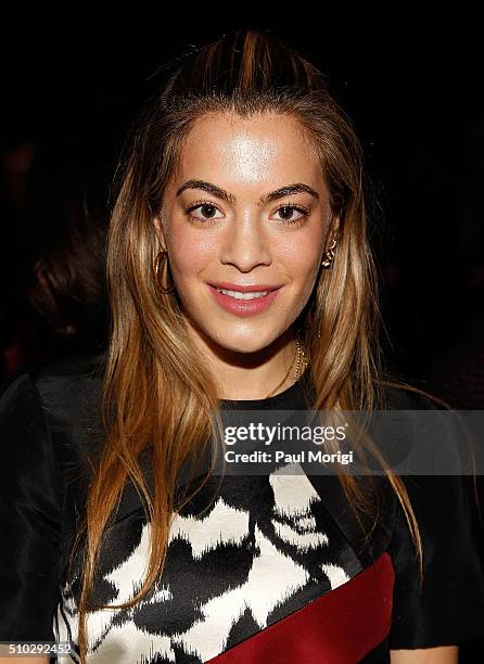 Chelsea Leyland attends the Prabal Gurung Fall 2016 fashion show during New York Fashion Week: The Shows at The Arc, Skylight at Moynihan Station on...