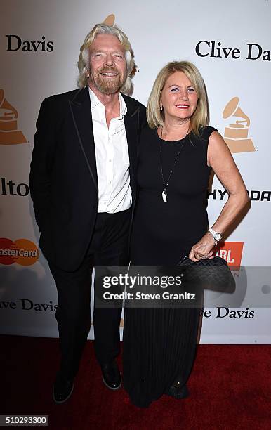 Virgin Group founder Richard Branson and Joan Templeman attend the 2016 Pre-GRAMMY Gala and Salute to Industry Icons honoring Irving Azoff at The...