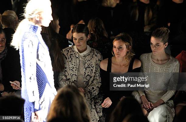 Lauren Cohan, Diane Kruger and Jaime King attend the Prabal Gurung Fall 2016 fashion show during New York Fashion Week: The Shows at The Arc,...