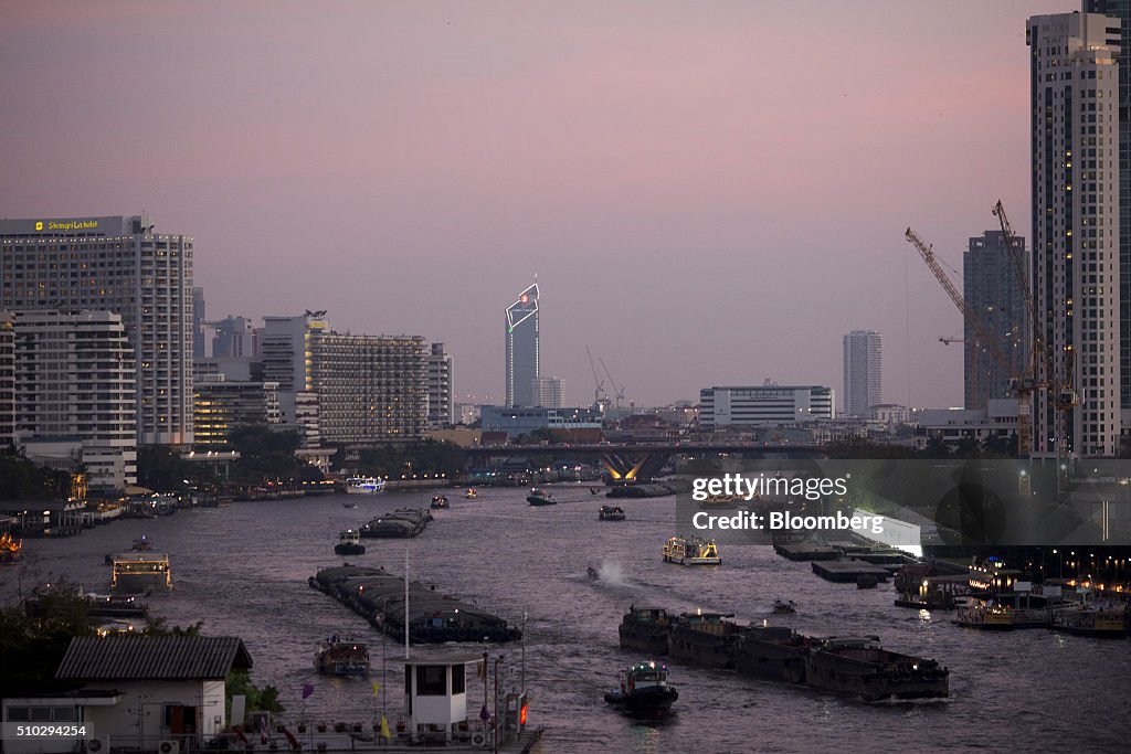 Life And Commerce Along The Chao Phraya River Ahead of Fourth-Quarter GDP Figures