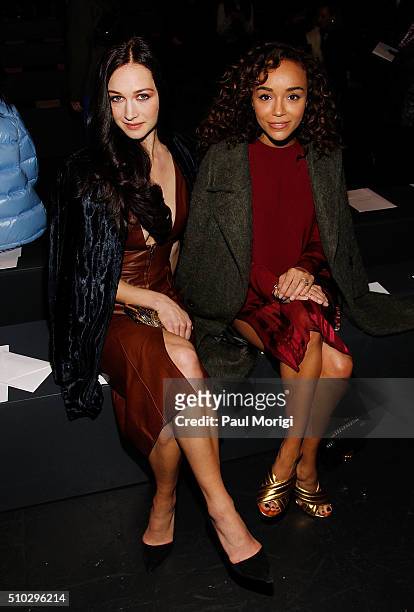 Actresses Hannah James and Ashley Madekwe attend the Prabal Gurung Fall 2016 fashion show during New York Fashion Week: The Shows at The Arc,...