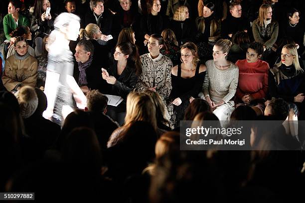 Lauren Cohan, Diane Kruger, Jaime King, Lorenza Izzo and Karolina Kurkova attend the Prabal Gurung Fall 2016 fashion show during New York Fashion...