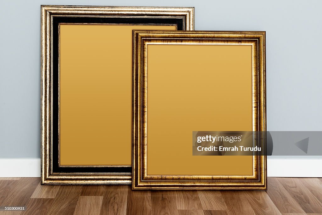 Empty fancy frames on the wall