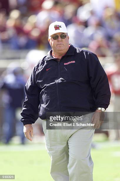 Ralph Friedgen, head coach of Maryland during the game against Florida State at Doak Campbell Stadium in Tallahassee, Florida. Florida State won...