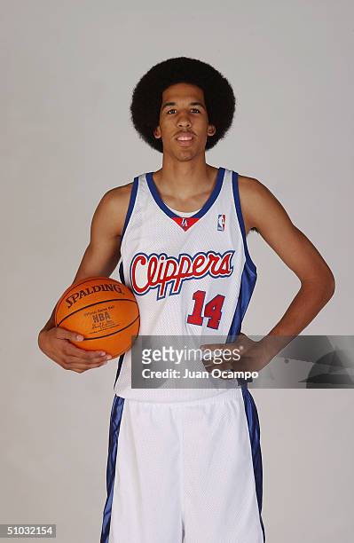 Shaun Livingston of the Los Angeles Clippers poses for a portrait during the Clippers draft press conference at Staples Center on June 30, 2004 in...